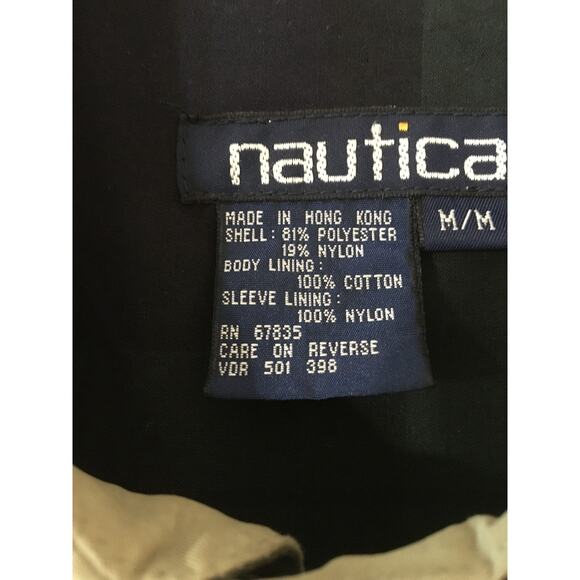 Nautica Medium Khaki Colored Lined Windbreaker Jacket Button Collar - Picture 4 of 9